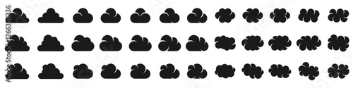 set of cloud logo design inspiration. cloud logos icon template vector set.