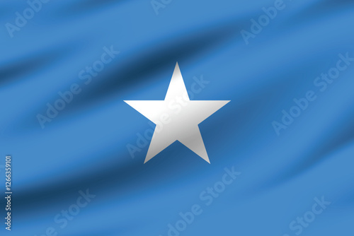 Somalia flag official colors and proportion digital vector illustration. Pleated flag.