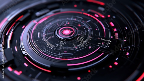 Wallpaper Mural Futuristic Tech Interface  Abstract Circular Design  Sci Fi HUD  Network  Digital  Innovat Torontodigital.ca