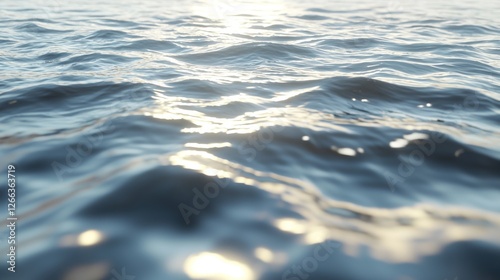 Ocean Water Surface Sunlight Glimmering Seascape