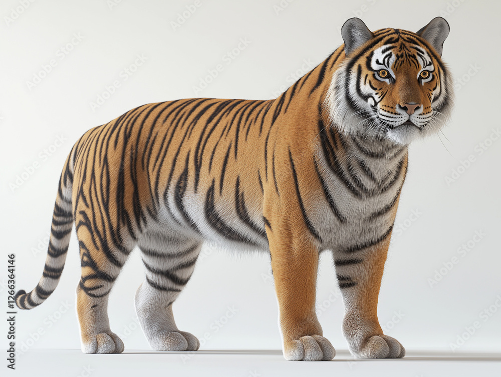 Naklejka premium Majestic Bengal Tiger in Profile: Capturing the Grace and Power of the Wild in Stunning Detail