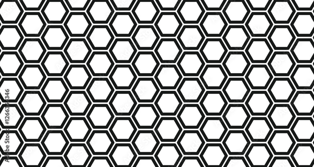 Pattern of repeating hexagons, hexagon honeycomb line motif background