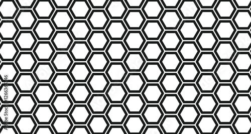 Pattern of repeating hexagons, hexagon honeycomb line motif background