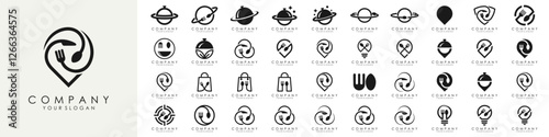set of creative Food Logo Design Inspiration. vector illustration