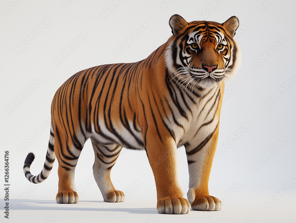 Obraz premium Majestic Bengal Tiger in Profile: Capturing the Grace and Power of the Wild in Stunning Detail