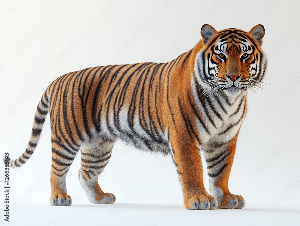 Obraz premium Majestic Bengal Tiger in Profile: Capturing the Grace and Power of the Wild in Stunning Detail
