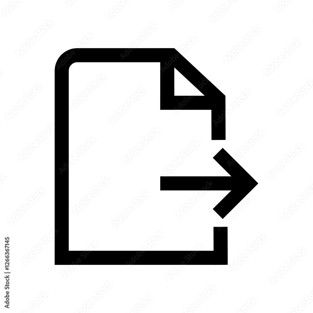 File-export icon in black and outline style File-export icon in black and outline style
