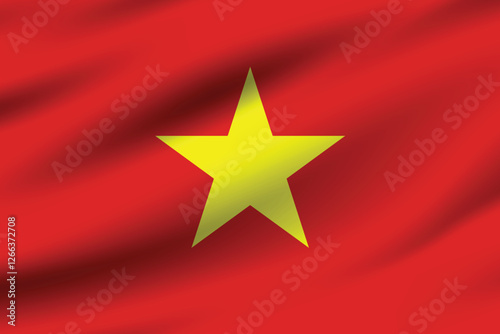 Fotografie Vietnam flag official colors and proportion digital vector illustration