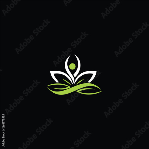 Vector logo on which an abstract image of a candle made of petals.