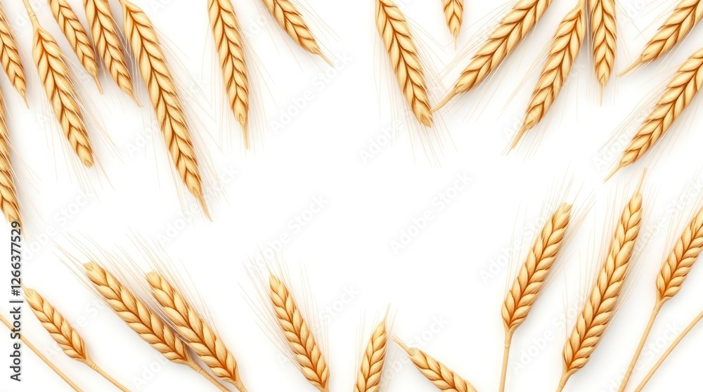 Golden Wheat Ears Border Background Image Golden Wheat Ears Border Background Image