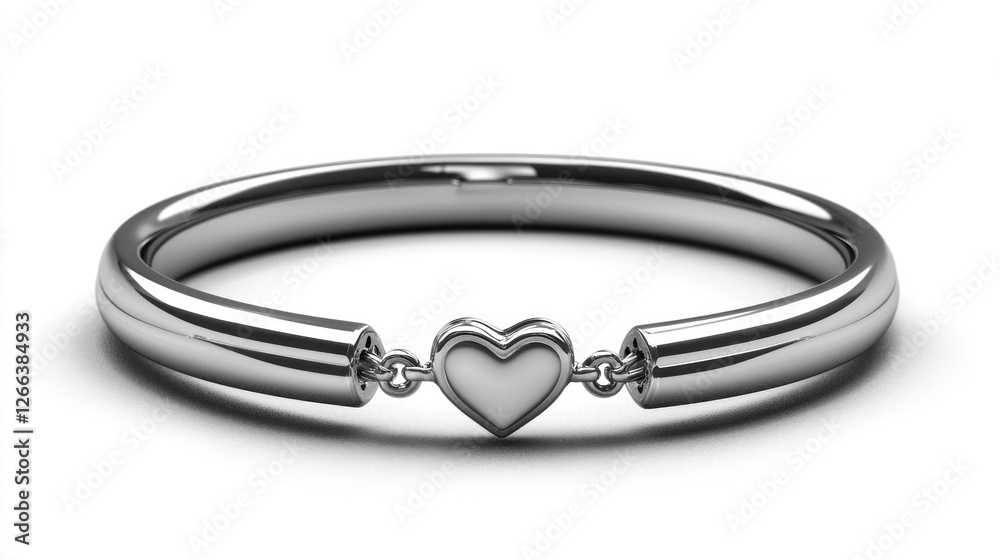 Fototapeta premium Heart-shaped charm bangle, studio shot, simple design