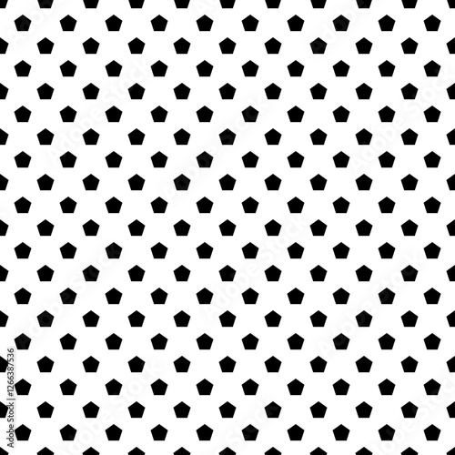 Black Pentagon Seamless Pattern Tile