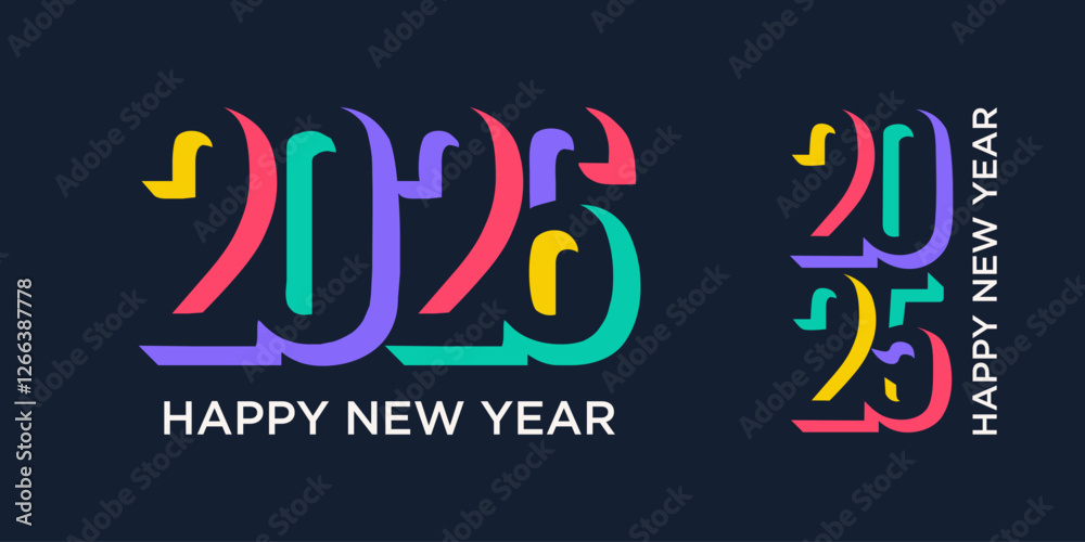2026 Happy New Year design vector. trendy unique new year 2026 logo design template 2026 Happy New Year design vector. trendy unique new year 2026 logo design template