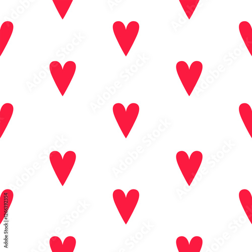 Valentine red Hearts seamless pattern