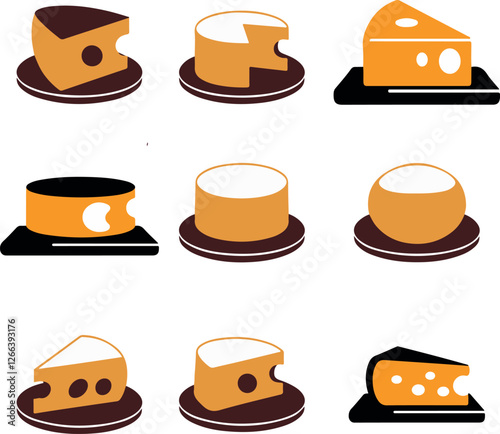 Cheese Icons Set