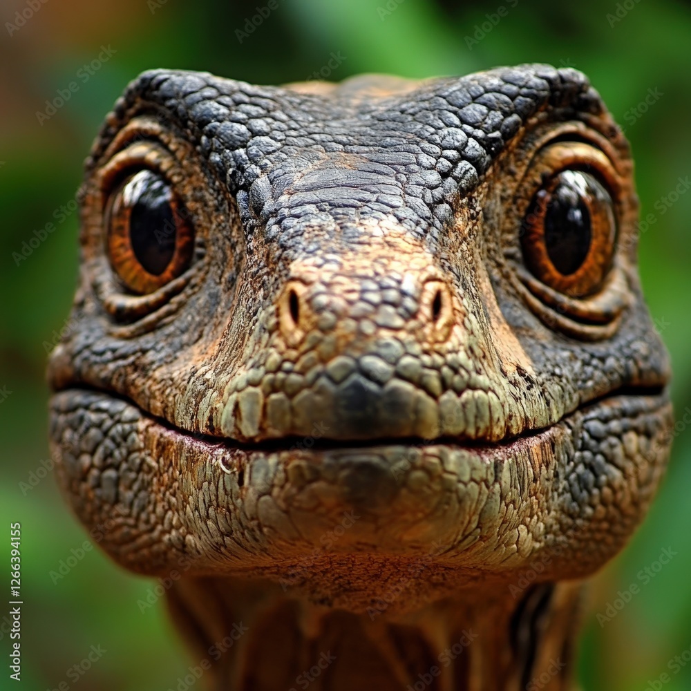 Fototapeta premium Close-up of a ferocious dinosaur roaring