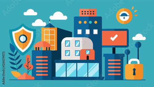 With advanced security features the hotel provides peace of mind for the freelancer knowing their belongings and work are safe while theyre away.. Vector illustration