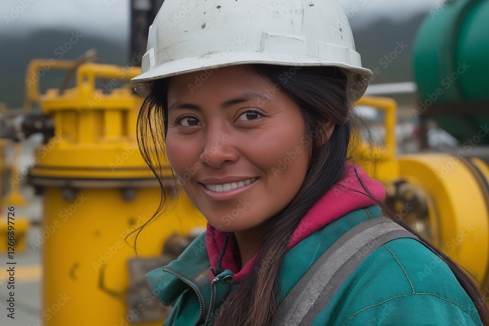 custom made wallpaper toronto digitalEmpowering women in industry a female worker smiling amidst machinery in an industrial environment