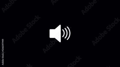 Animation of speaker volume with alpha channel, Speaker volume down and up animation with Transparent Background