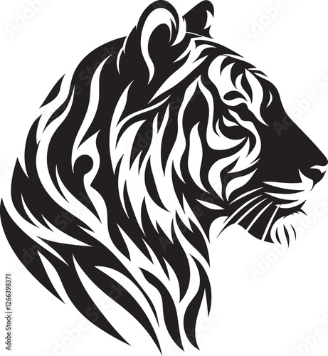 Tribal tiger head profile. (1)