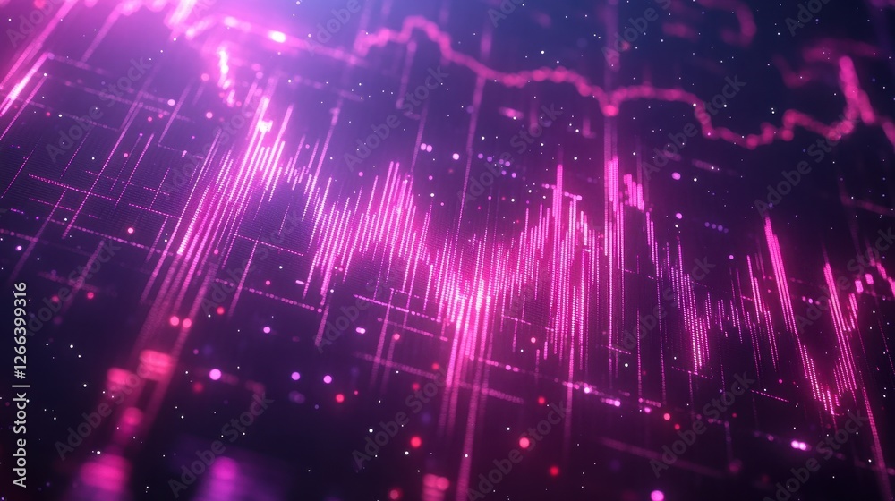Obraz premium Abstract pink digital data streams. Ideal for tech, finance, or AI projects needing a futuristic feel.
