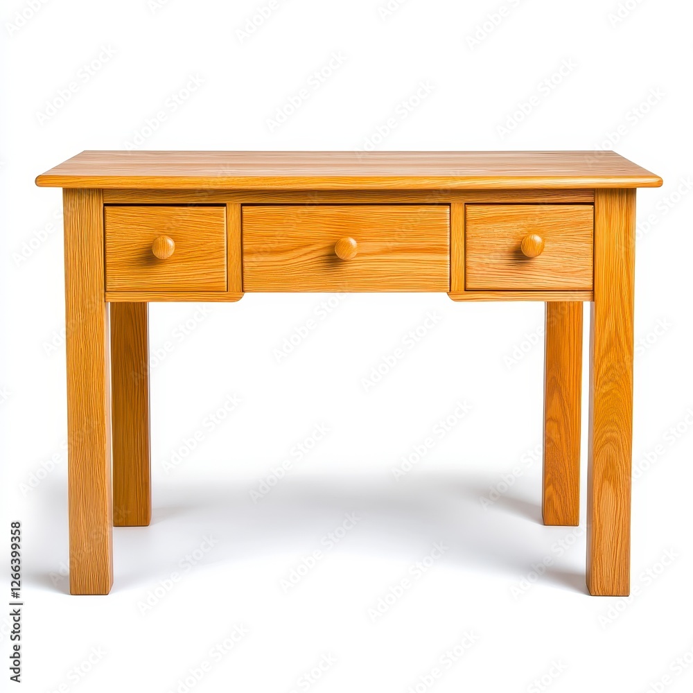 Classic Wooden Desk with Three Drawers Elegant Home Office Furniture, Generative AI. Classic Wooden Desk with Three Drawers Elegant Home Office Furniture, Generative AI.