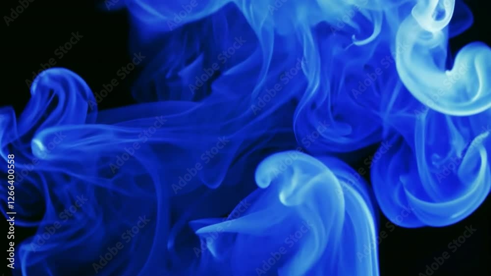 Blue smoke on black background Blue smoke on black background