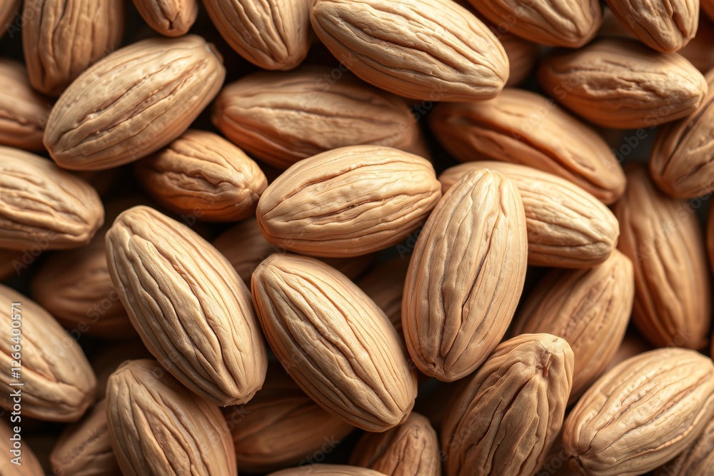 Fototapeta premium Close-up of almond nuts highlighting natural texture and organic details