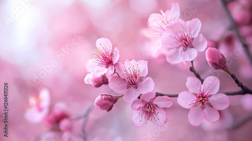 A soft-focus shot of cherry blossoms in full bloom, symbolizing love and fleeting beauty. --chaos 20 --ar 16:9 --quality 2 --v 6.1 Job ID: afa91d7f-f7ab-4e00-93b0-dba363bc0419