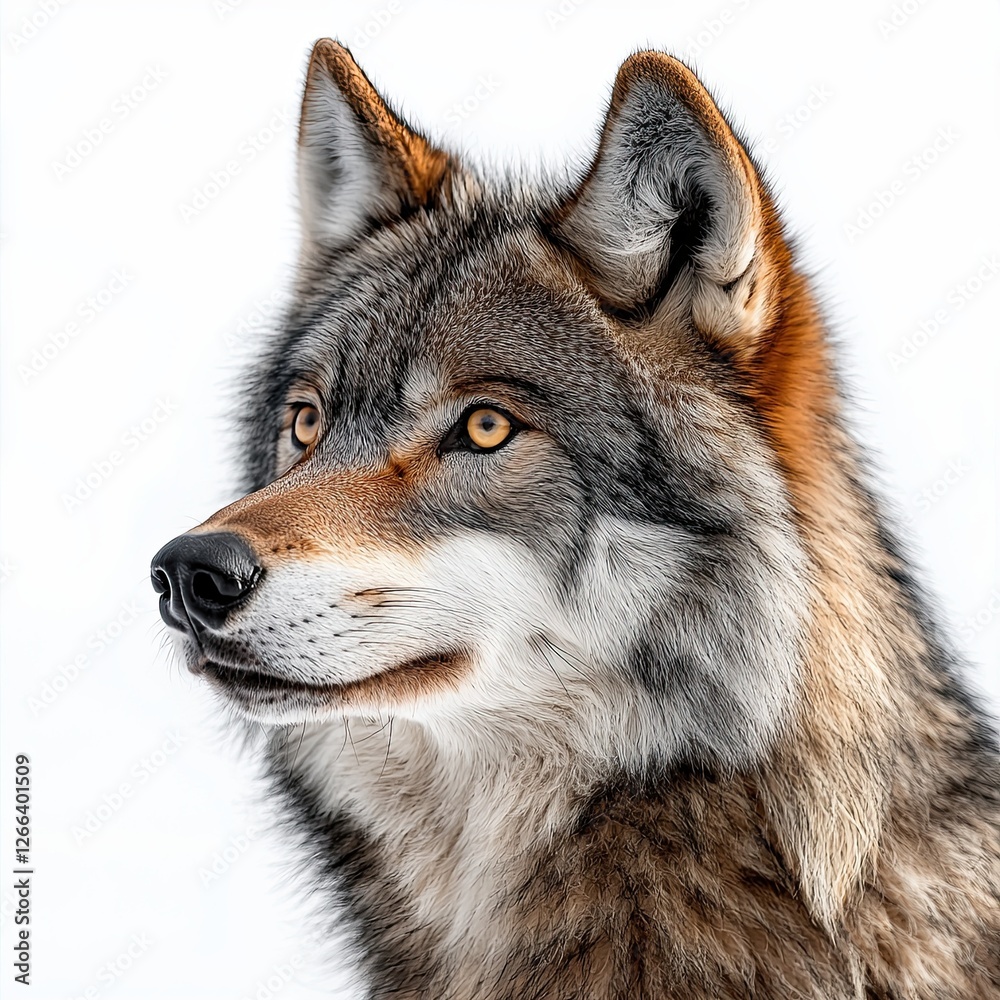 Obraz premium Another Stunning Close-Up of a Wolf's Face Reflecting the Wild Spirit and Natural Beauty of this Creature