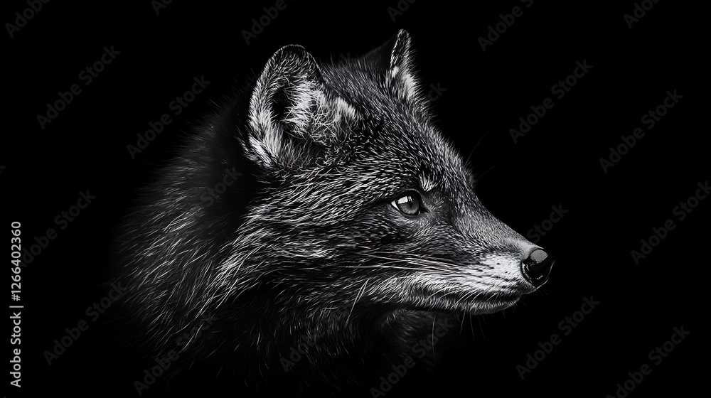 Majestic Fox in Monochrome: A Captivating Portrait Majestic Fox in Monochrome: A Captivating Portrait