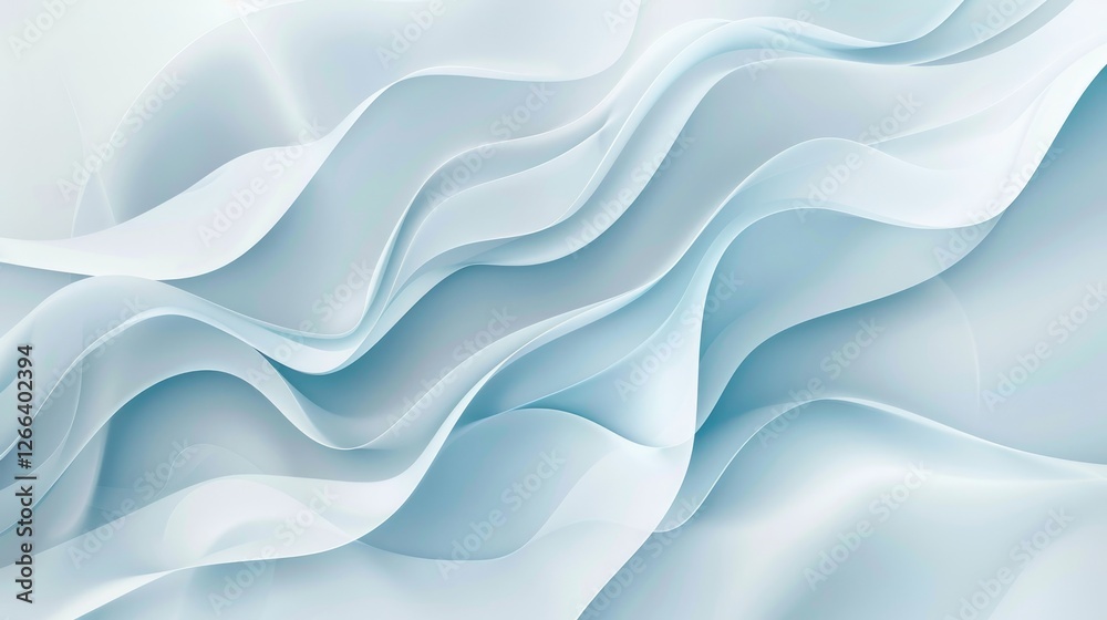 Obraz premium abstract background with blue and white wavy shapes on a white background in a soft light with blurred edges