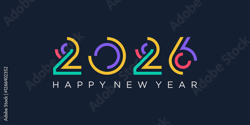 2026 Happy New Year design vector. trendy unique new year 2026 logo design template