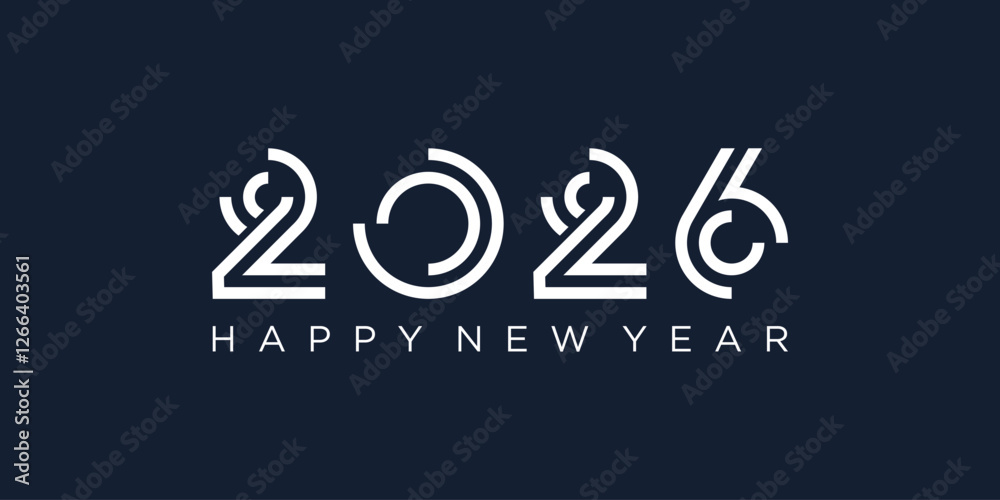 2026 Happy New Year design vector. trendy unique new year 2026 logo design template