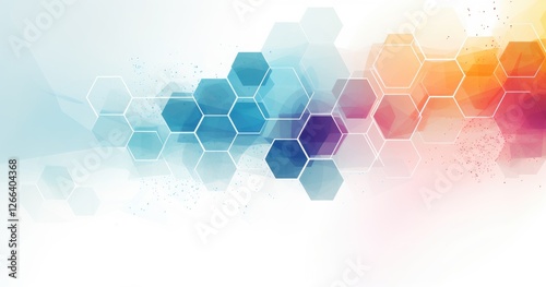 Abstract background with geometric hexagon shapes and pastel colors, technology concept for business presentation design. Vector illustration beautiful background