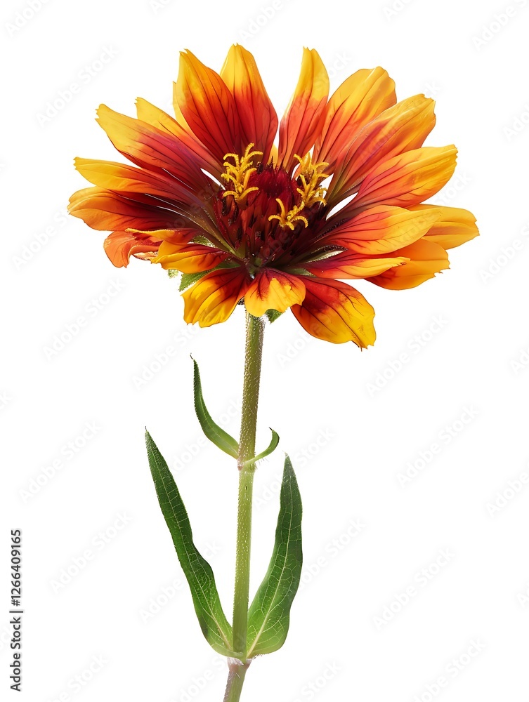 Red Gaillardia Isolated on White Background. Beautiful Gaillardia Flower Red Gaillardia Isolated on White Background. Beautiful Gaillardia Flower