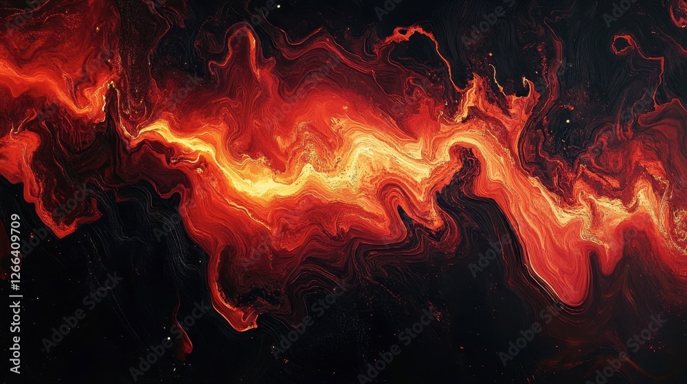 Fototapeta premium Abstract Cosmic Background with Fiery Red and Orange Swirls