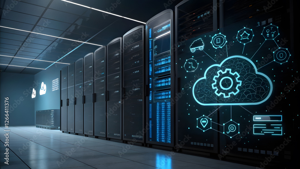 Black and Blue Digital Background Representing Data Storage and Cloud Computing. Perfect for: Cloud Computing Expos, IT Conferences, Digital Transformation Events Black and Blue Digital Background Representing Data Storage and Cloud Computing. Perfect for: Cloud Computing Expos, IT Conferences, Digital Transformation Events