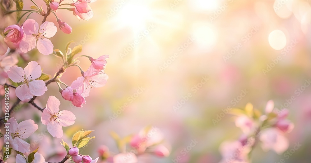 A dreamy pastel-colored background with blurred cherry blossoms and trees, where sunlight streams through the branches. Ideal for spring-themed projects that evoke warmth and joy. A dreamy pastel-colored background with blurred cherry blossoms and trees, where sunlight streams through the branches. Ideal for spring-themed projects that evoke warmth and joy.