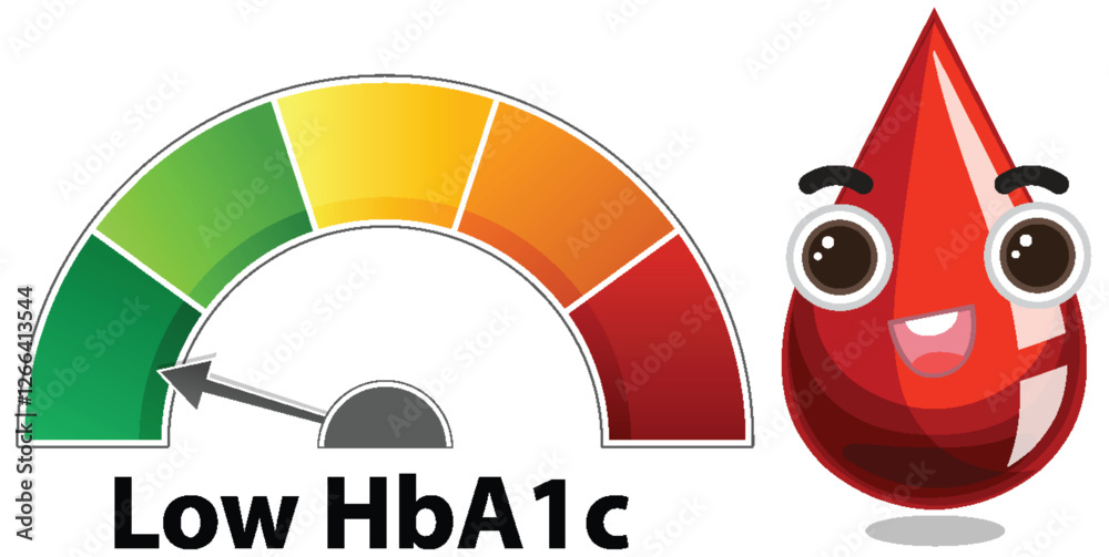 Fototapeta premium Low HbA1c Level Indicator Illustration