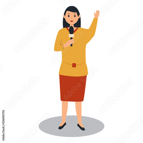 Journalist People Illustration with Cartoon Design. Isolated Vector Character.