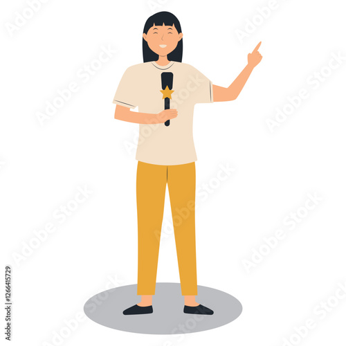 Journalist People Illustration with Cartoon Design. Isolated Vector Character.