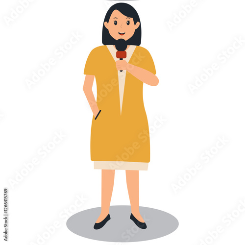 Journalist People Illustration with Cartoon Design. Isolated Vector Character.