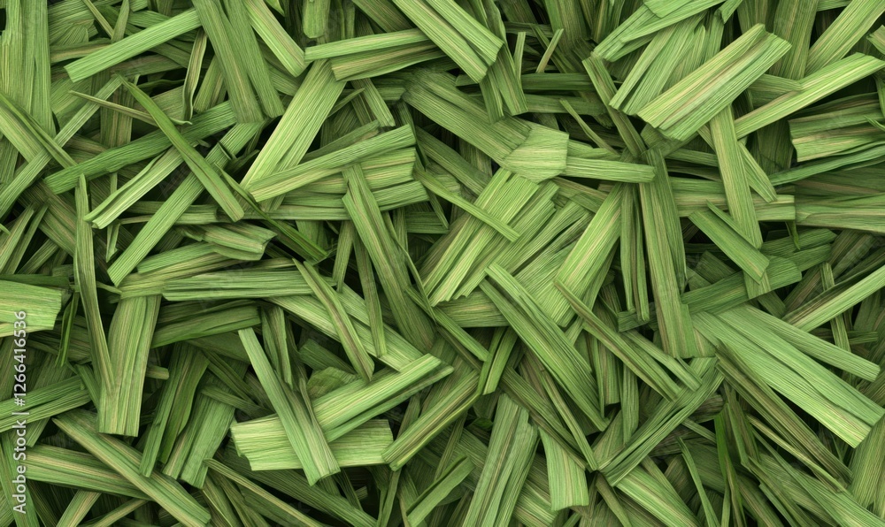 Close-up view of vibrant green grass blades layered intricately, showcasing nature's texture and depth Close-up view of vibrant green grass blades layered intricately, showcasing nature's texture and depth