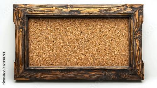 Wooden corkboard frame with textured surface, ideal for notes and reminders in home office