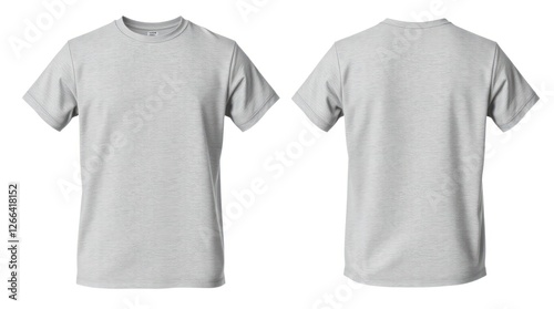 Blank Heather Gray T-shirt Mockup Front and Back