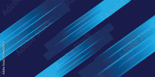 Set of abstract blue, stripe diagonal lines light on dark blue background. Vector illustration smooth