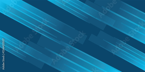 Set of abstract blue, stripe diagonal lines light on dark blue background. Vector illustration smooth
