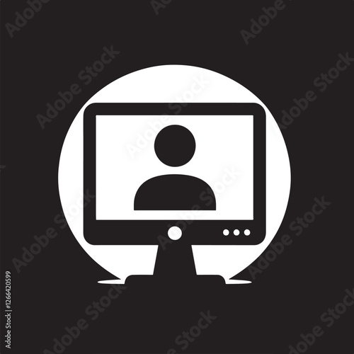 Video call on computer screen.