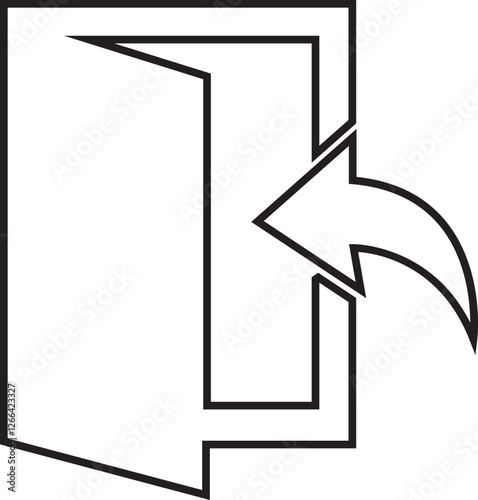 Enter icon in trendy outline design. Arrow and door vector entry symbol. Login sign. Doorway sign element entrance emergency vector illustration button isolated on transparent background.